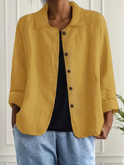 Women’s Relaxed Collared Button-Front Layering Cardigan