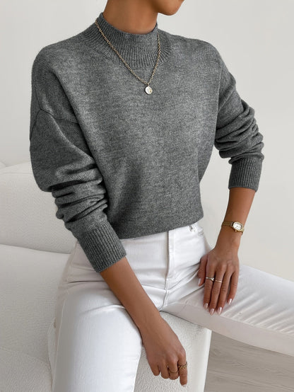 Women’s High-Collar Straight Knit Sweater