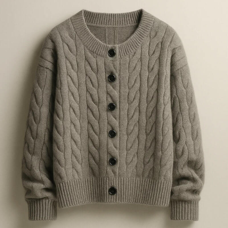 Men’s Wool-Knit Shawl Collar Button Cardigan Coat