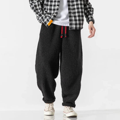 Men’s Soft Fleece Relaxed Pants with Drawstring Waist