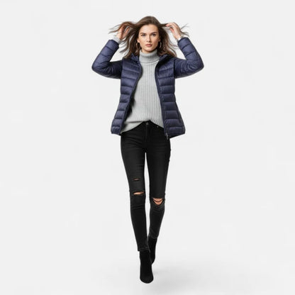 Women’s Lightweight Hooded Down Jacket with Streamlined Fit