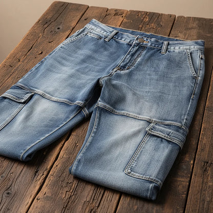 Men’s Utility Cargo Jeans with Reinforced Seams