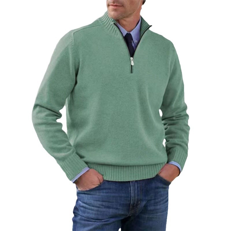 Men’s Soft Regular-Fit Zip-Up Pullover Sweater
