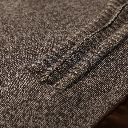 Men’s Contrast Panel Quarter-Zip High Collar Sweater