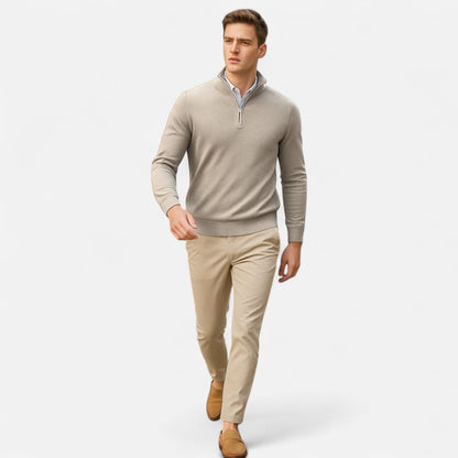 Men’s Lightweight Tailored Zip-Up Knit Sweater