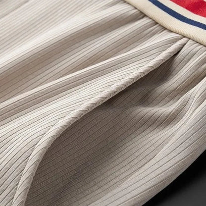 Men’s Ribbed Stretch Joggers with Striped Waistband