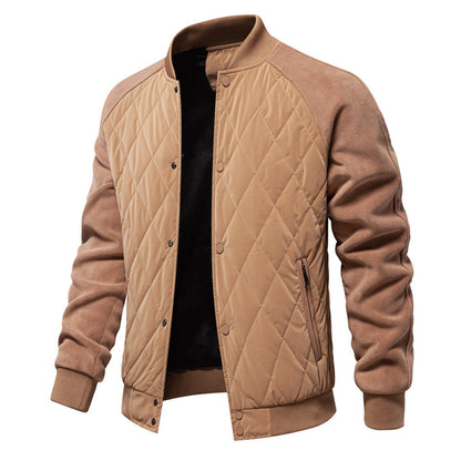 Men's Raglan Sleeve Snap-Button Bomber Coat