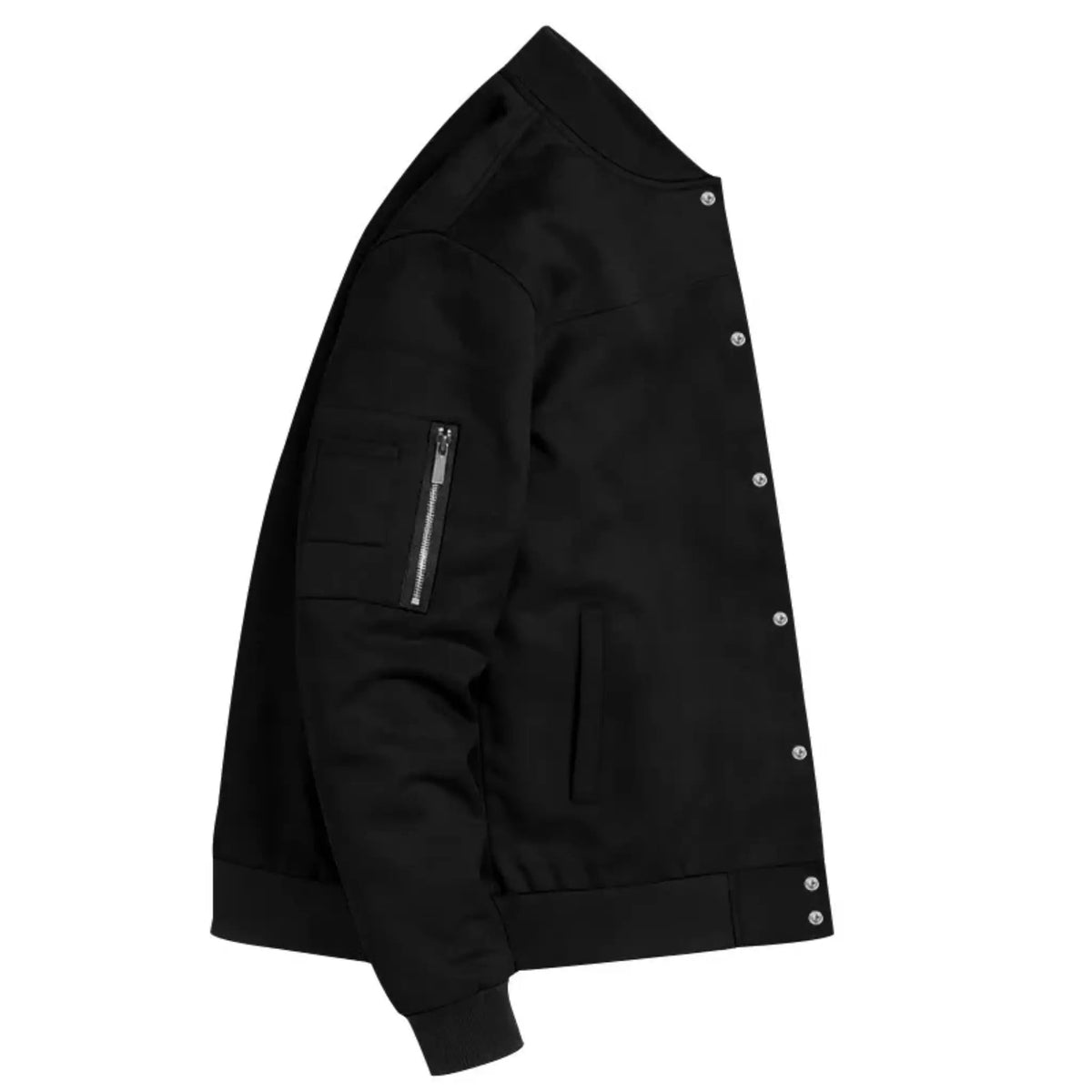 Men’s Suede-Texture Stand Collar Button-Up Jacket