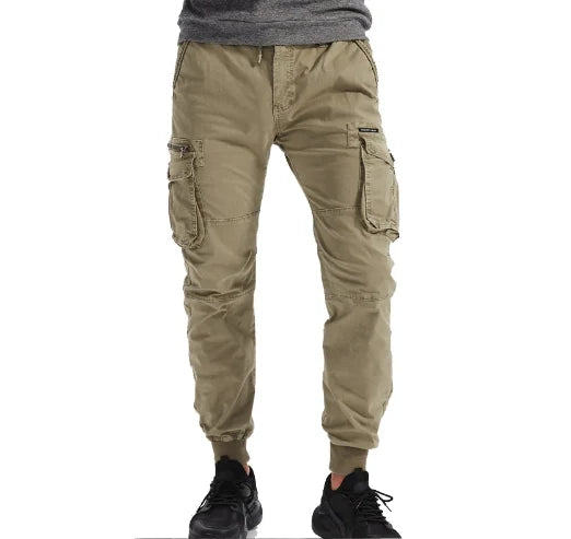 Men’s Slim-Fit Utility Cargo Pants with Elastic Cuffs