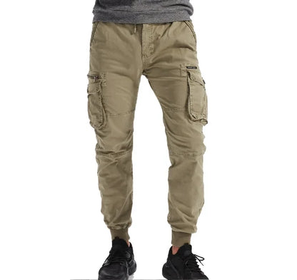 Men’s Slim-Fit Utility Cargo Pants with Elastic Cuffs