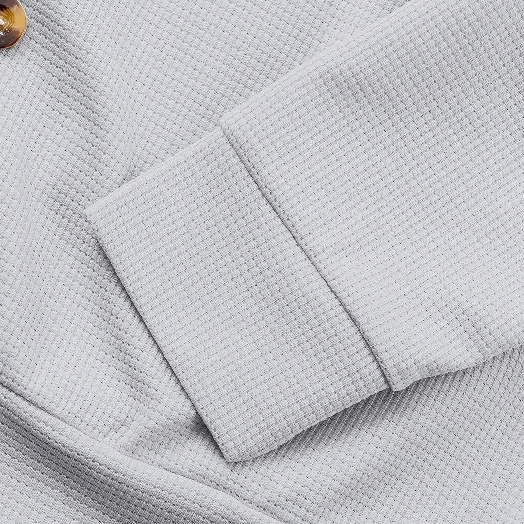 Men’s Textured Relaxed-Fit Lapel Button Jacket
