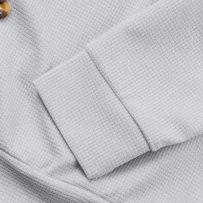 Men’s Textured Relaxed-Fit Lapel Button Jacket