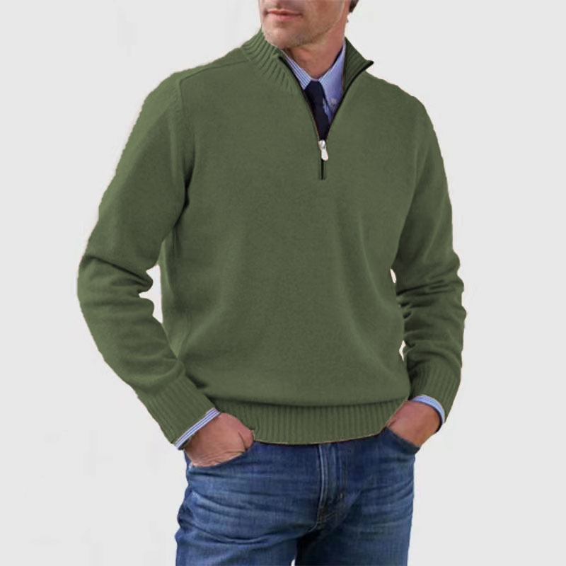 Men’s Soft Regular-Fit Zip-Up Pullover Sweater