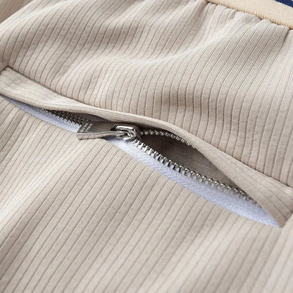 Men’s Ribbed Stretch Joggers with Striped Waistband