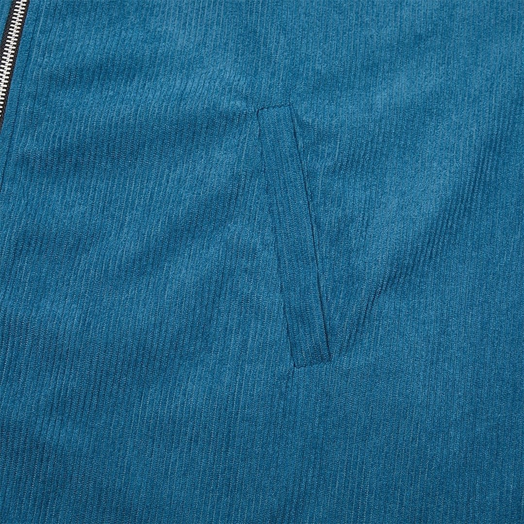 Men’s Ribbed-Knit Classic Collar Zip Jacket