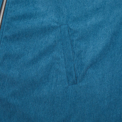 Men’s Ribbed-Knit Classic Collar Zip Jacket