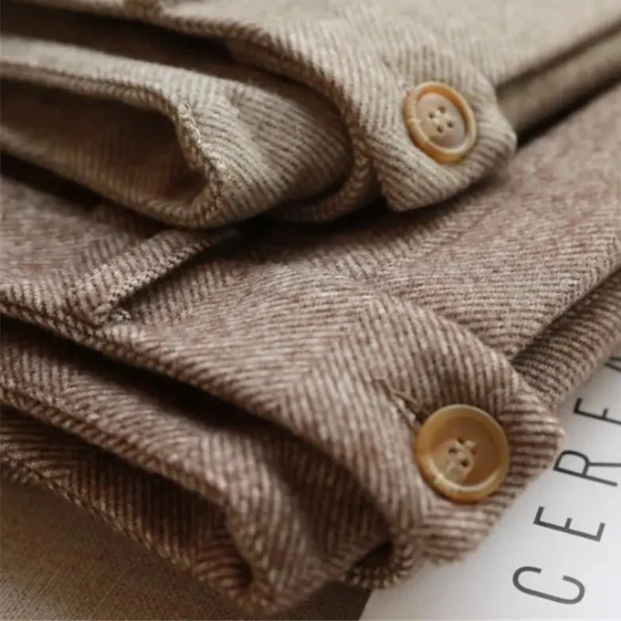 Men’s Tailored Herringbone Wool Trousers