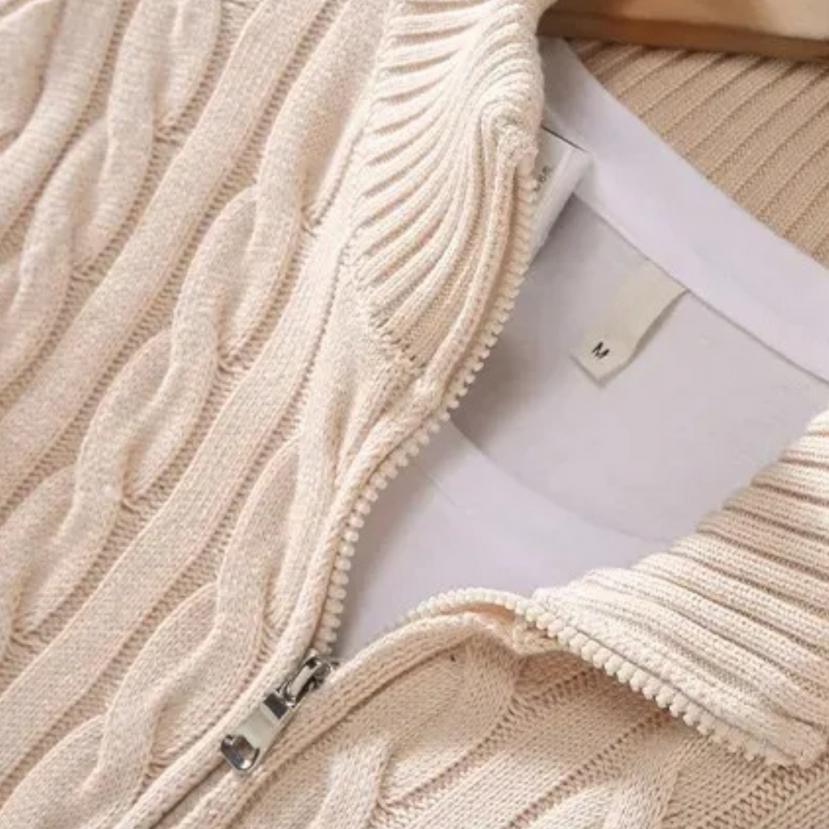 Men’s Ribbed Turtleneck Half-Zip Knit Sweater