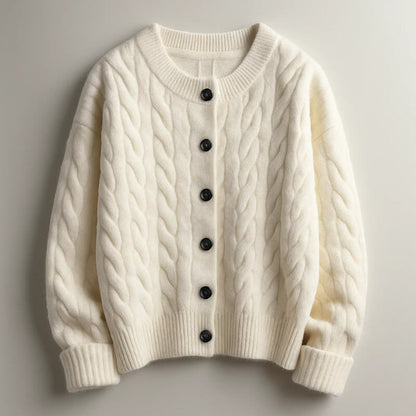 Men’s Wool-Knit Shawl Collar Button Cardigan Coat