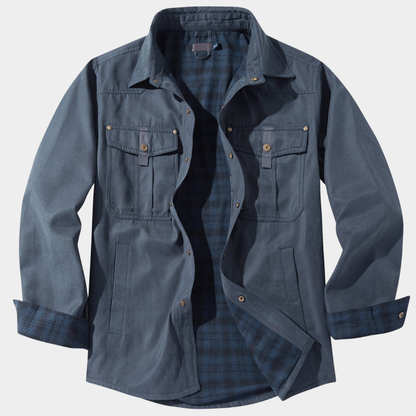Men’s Flannel-Lined Contrast Yoke Barn Jacket