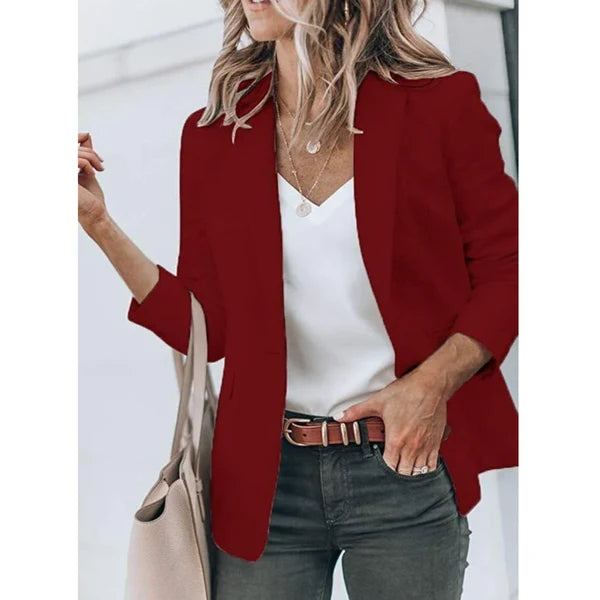 Women’s Lightweight Open-Front Blazer with Tailored Lapels