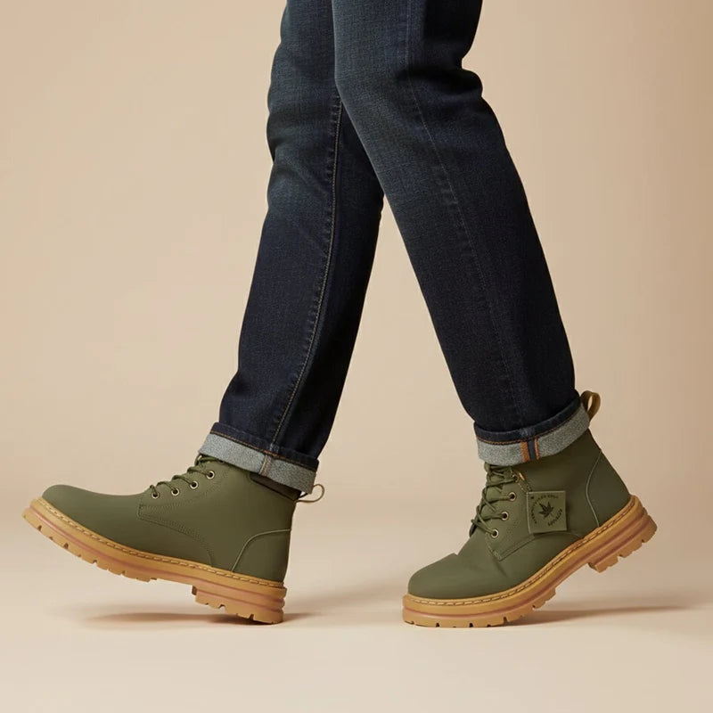 Men’s Fur-Lined Winter Snow Boots with Chunky Lug Sole
