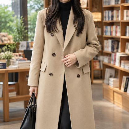 Women’s Longline Double-Breasted Tailored Coat