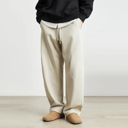 Men’s Wide-Leg Trousers with Tonal Panel Detailing