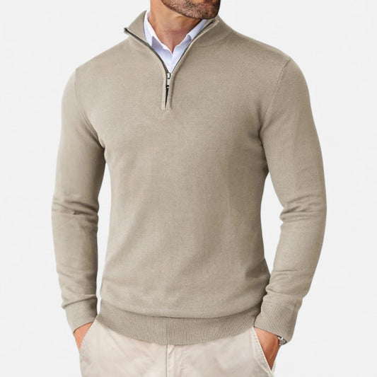 Men’s Lightweight Tailored Zip-Up Knit Sweater