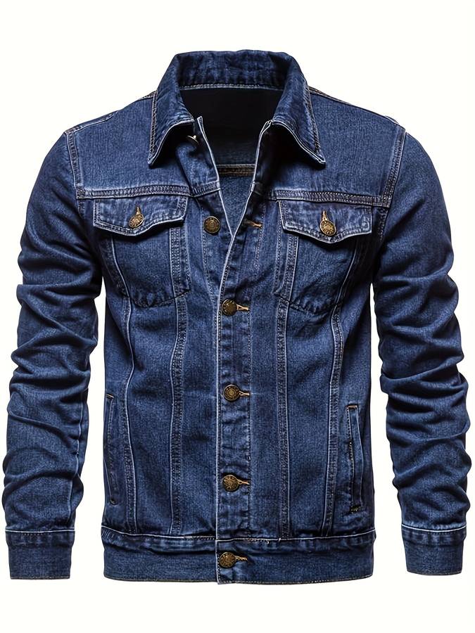 Men’s Stretch Denim Button-Front Jacket