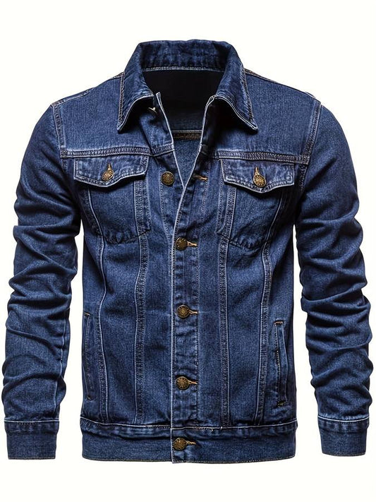 Men’s Stretch Denim Button-Front Jacket