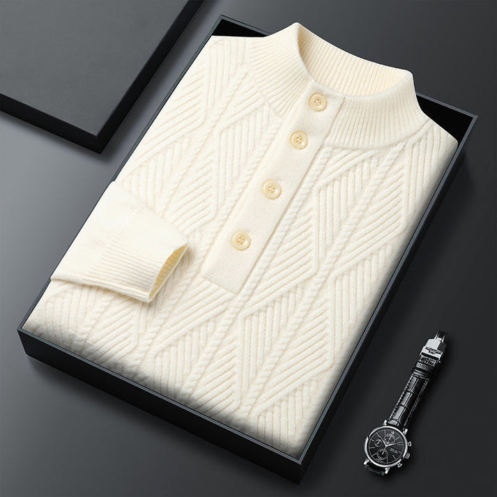 Men’s Merino Wool Textured Half-Zip Sweater