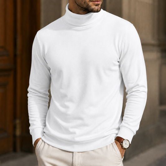 Men’s Slim-Fit High-Neck Knit Pullover