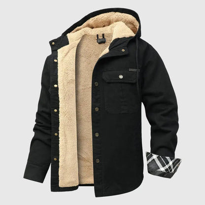 Men’s Sherpa-Trim Button-Front Casual Jacket