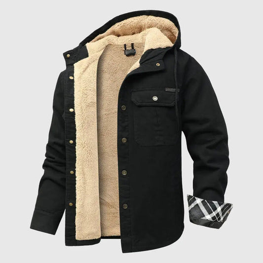 Men’s Sherpa-Trim Button-Front Casual Jacket