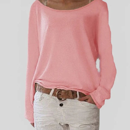 Women’s Lightweight Wide Neck Relaxed Draped Knit Sweater