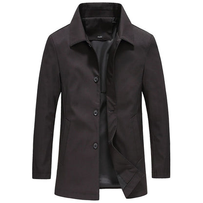 Men’s Longline Wind-Resistant High-Collar Jacket