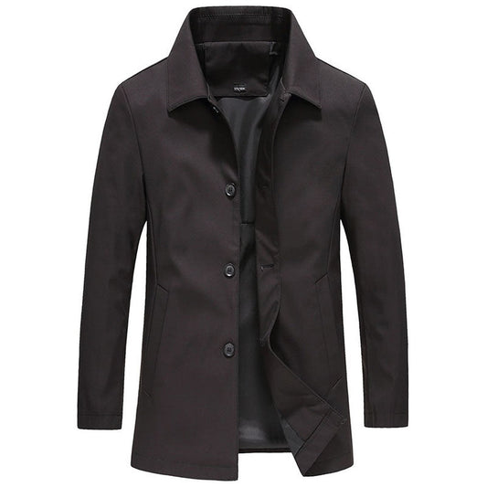 Men’s Longline Wind-Resistant High-Collar Jacket