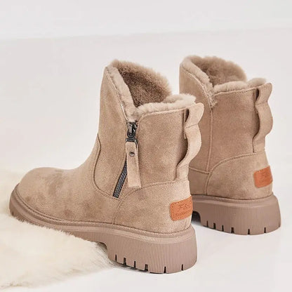 Women’s Faux-Fur Lined Winter Slip-On Boots with Supportive Sole