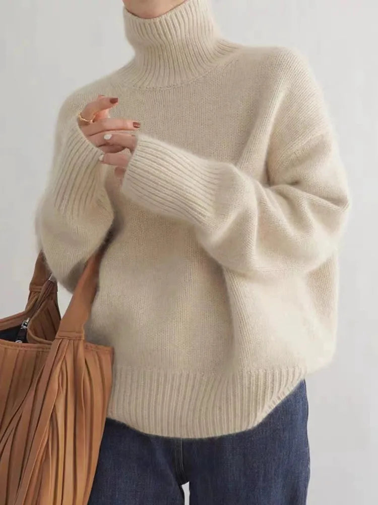 Women’s Pure Cashmere High-Neck Turtleneck Knit Sweater