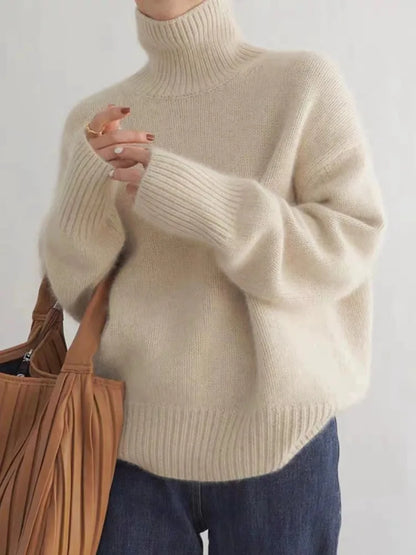 Women’s Pure Cashmere High-Neck Turtleneck Knit Sweater