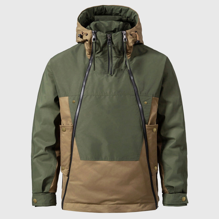 Men’s Color-Block Hooded Down Anorak Jacket