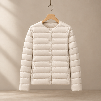Women’s Slim Quilted Down Snap Jacket