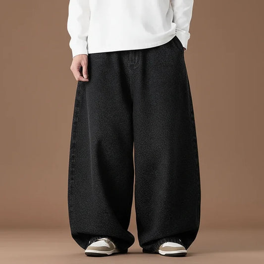Men’s Oversized Heavyweight Denim Pants in Black