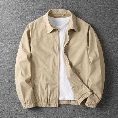 Men’s Relaxed Cotton-Blend Zip Bomber Jacket