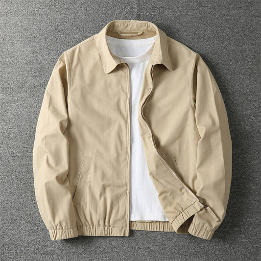 Men’s Relaxed Cotton-Blend Zip Bomber Jacket