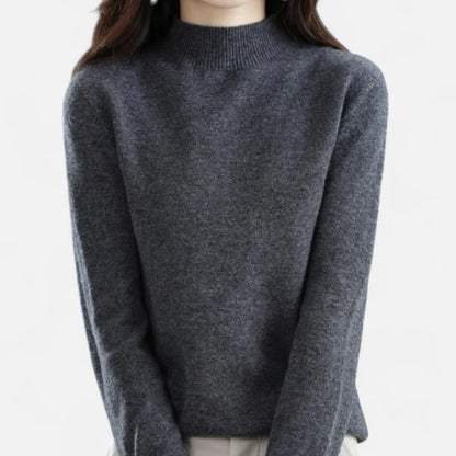 Women’s Pure Wool Half-Neck Warm Knit Pullover Sweater