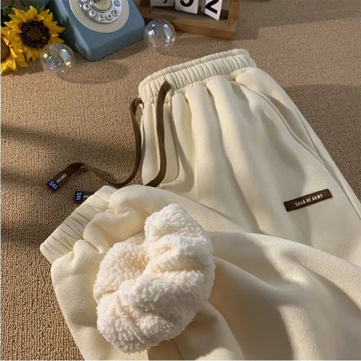 Women’s High-Waist Sherpa-Lined Fleece Joggers
