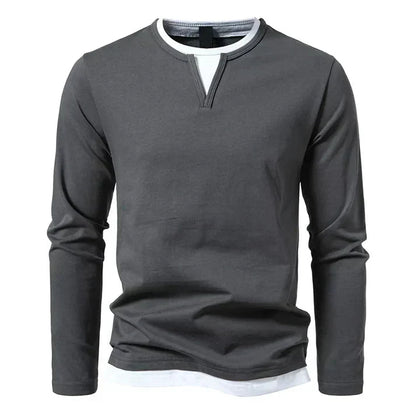 Men’s Slim-Fit Combed Cotton Long-Sleeve Shirt
