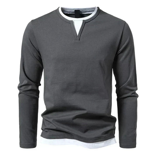 Men’s Slim-Fit Combed Cotton Long-Sleeve Shirt